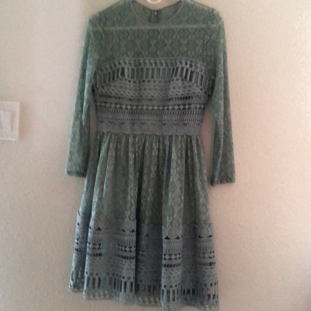 ASOS Design Mint Green Lace Mini Skater Dr… - Picture 3 of 4